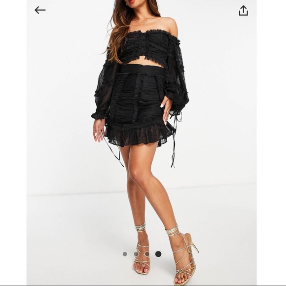 ASOS | Black Chiffon Mini Skirt - Picture 2 of 7